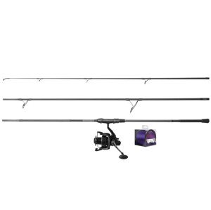 Delphin Kaprařský set CorsaBLACK NERO Prut 12ft 3,6m 3lb 3-díl + Naviják 8T + Vlasec 0,30 mm