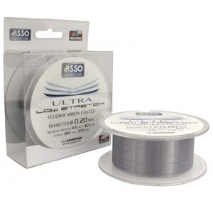 Asso Vlasec Ultra Low Stretch Čirý 300m Nosnost: 11,9kg, Průměr: 0,28mm