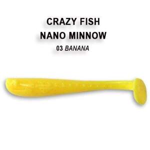 Crazy Fish Gumová Nástraha Nano Minnow Banana Počet kusů: 8ks, Délka cm: 4cm