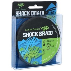 Giants Fishing Šoková Šňůra Shock Braid Green 100m Nosnost: 50lb(22,7kg), Průměr: 0,29mm