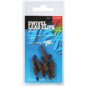 Giants Fishing Závěs Na Boční Olovo Swivel Lead Clips 5ks Barva: Brown