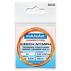 Hanák Competition Hanák Francouzský Návazec Czech Nymph Monofilní Ujímaný 4,5m Barva: Bicolour