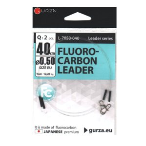 Gurza Návazec Fluorocarbon Leader 40cm Nosnost: 9,6kg, Počet kusů: 2ks, Průměr: 0,45mm