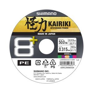 Shimano Pletená Šnůra Line Kairiki 8+ Multicolor 1m Hmotnost: 37,1kg, Průměr: 0,315mm