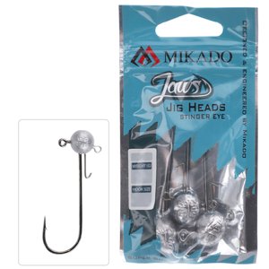 Mikado Jigové Hlavičky Jaws Stinger Eye #10/0 BN 3ks Hmotnost: 20g, Velikost háčku: #10/0