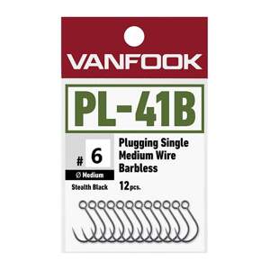 Vanfook Háčky Plugging Single Medium Heavy Wire Barbless PL-41B 12ks Počet kusů: 12ks, Velikost háčku: #6