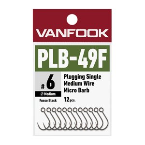 Vanfook Háčky PLB-49F Plugging Single Medium Wire Micro Barb 12ks Počet kusů: 12ks, Velikost háčku: #12