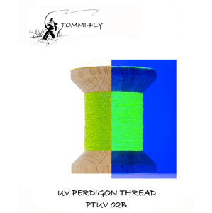 Tommi-Fly Nit UV Perdigon Thread Modrý Lesk Fluo Green
