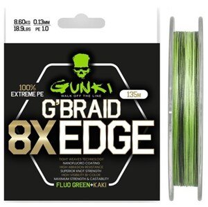 Gunki Pletená Šňůra G Braid 8X Edge 135m Nosnost: 11,6kg, Průměr: 0,18mm