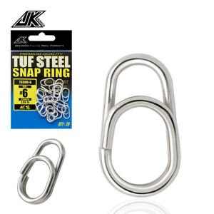 JK Fishing Konektory Strong Stainless Steel Hard Lure Bait Connector Nosnost: 155lb, Počet kusů: 20ks, Velikost: #6