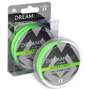 Mikado Pletená Šňůra Dreamline Ultralight Fluo Zelená 150m Délka: 150m, Nosnost: 3,87kg, Průměr: 0,047mm