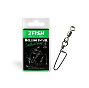 Zfish Obratlík s Karabinou Rolling Swivel & Coastlock snap 10ks - 16/10Kg