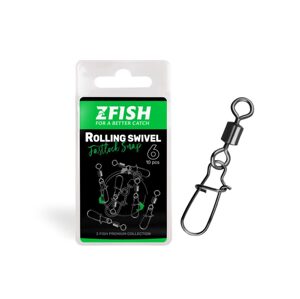 Zfish Obratlík s Karabinou Rolling Swivel & Fastlock Snap 10ks - 14/16Kg