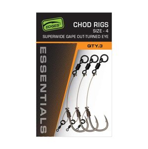 Fox Návazec Edges Super Wide Gape Chod Rigs 3ks - vel.4