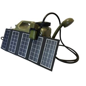 Holdcarp Set Sprcha, kanystr a solární panel Rechargeable Camping Shower 11L + Solar 10W