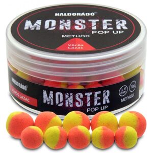 Haldorádó Pop-Up Boilies Method Monster 9+11mm 30g - Červený losos