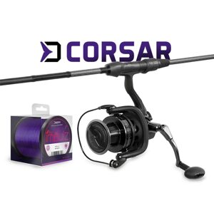 Delphin Kaprařský set CorsaBLACK Nero 3,6m 3lb 3díl + naviják CORZAR 8T + 0,30mm
