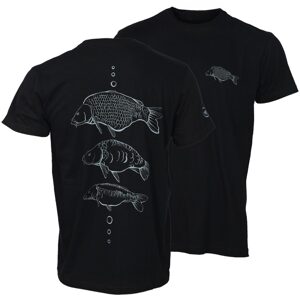 Giants fishing Tričko pánské černé Tři kapři - vel. 4XL