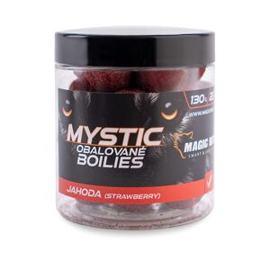 Magic Wolf Boilies obalované Mystic 130g - Jahoda 26mm