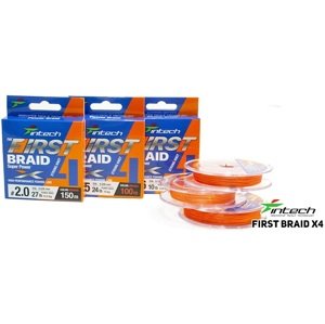 Intech first splétaná šňůra braided line braid x4 orange 150 m - 0,185 mm 9,1 kg