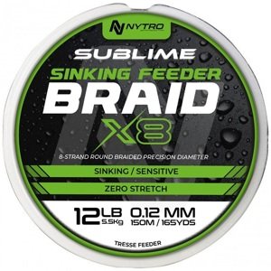 Nytro šňůra sublime x8 sinking feeder braid 150 m - 0,10 mm 5 kg