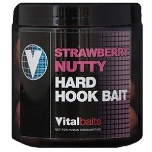 Vitalbaits boilies hard hook baits strawberry nutty 100 g - 24 mm