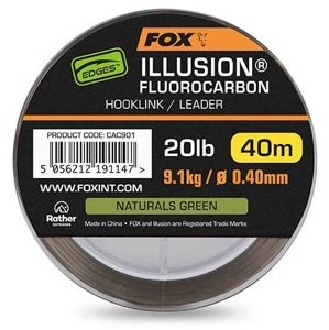 Fox fluorocarbon edges illusion hooklink/leader naturals green 40 m - 0,40 mm 9,1 kg