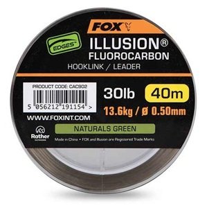 Fox fluorocarbon edges illusion hooklink/leader naturals green 40 m - 0,50 mm 13,6 kg