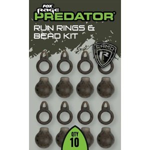 Fox rage predator sada kroužky+ korálky camo run rings & bead kit 10 ks