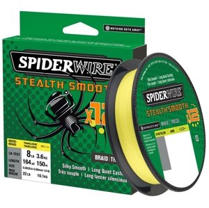 Spiderwire splétaná šňůra stealth smooth 12 hi-vis žlutá 150 m - 0,33 mm 38,1 kg