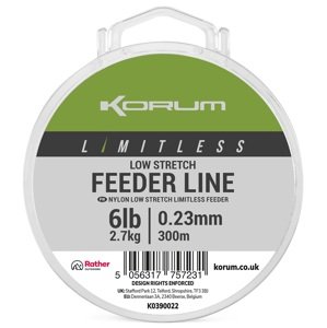 Korum vlasec limitless low stretch feeder line 300 m - 0,23 mm 2,7 kg