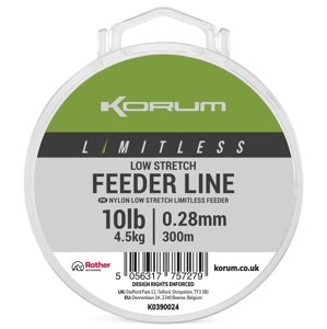 Korum vlasec limitless low stretch feeder line 300 m - 0,28 mm 4,5 kg