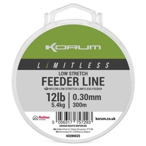 Korum vlasec limitless low stretch feeder line 300 m - 0,30 mm 5,4 kg