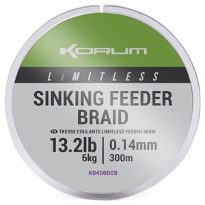 Korum splétaná šňůra limitless sinking feeder braid 300 m - 0,16 mm 7 kg