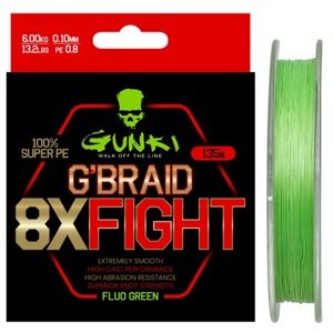 Gunki splétaná šňůra g braid 8x fighting pe1,5 135 m - 0,17 mm 11 kg