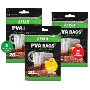 Zfish pva sáčky pva bags 20 ks - m 110x70 mm