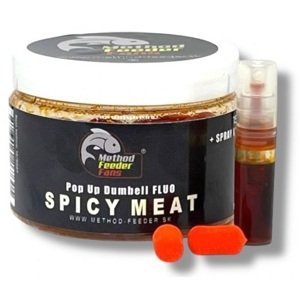 Method feeder fans plovoucí dumbell pop up 8x15 mm 150 ml + sprej esence 2 ml - spice meat