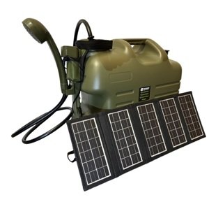 Holdcarp kanystr se sprchou rechargeable camping shower 25l + solar 10w