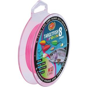 Wft splétaná šňůra targetfish 8 spoon pink 120 m - 0,08 mm 5 kg