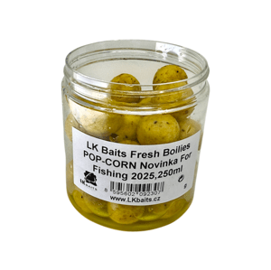 Lk baits fresh boilie popcorn 18 mm 250 ml