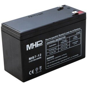 Mhpower olověný akumulátor agm 12 v 7 ah faston f2 6,3 mm