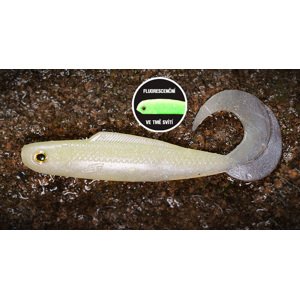Redbass gumová nástraha twister kixter lemon uv glow - l 100 mm