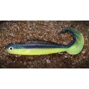 Redbass gumová nástraha twister kixter black/signal yellow g uv color - 12,5 cm 14 g