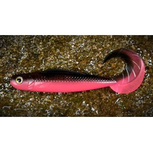 Redbass gumová nástraha twister kixter black/signal pink uv color - l 100 mm