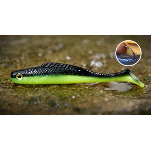 Redbass gumová nástraha ripper kicker black/signal yellow uv color - l 100 mm