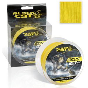 Black cat splétaná šňůra zeus line g2 žlutá 250 m - 0,38 mm 37 kg