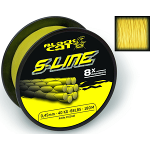 Black cat splétaná šňůra s-line žlutá 3000 m - průměr 0,38 mm nosnost 40 kg
