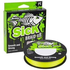 Berkley splétaná šňůra sick braid hi-vis žlutá 150 m - 0,14 mm 16,5 kg