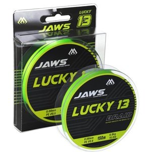 Mikado splétaná šňůra jaws lucky 13 fluo zelená 150 m - 0,08 mm 6,8 kg