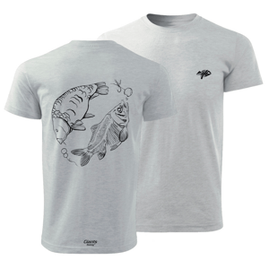 Giants fishing tričko pánské kapr s kostrou šedé - xl